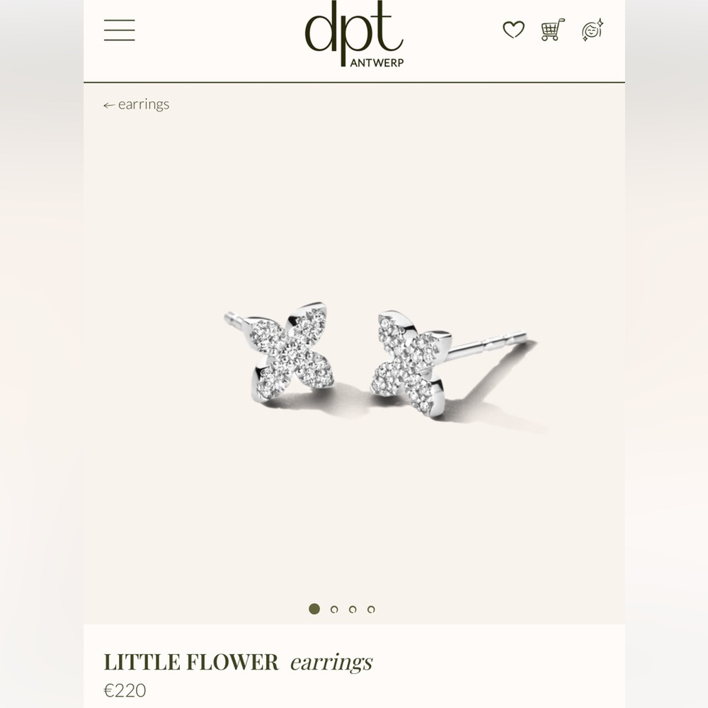 DPT Antwerp Silver Flower Earrings